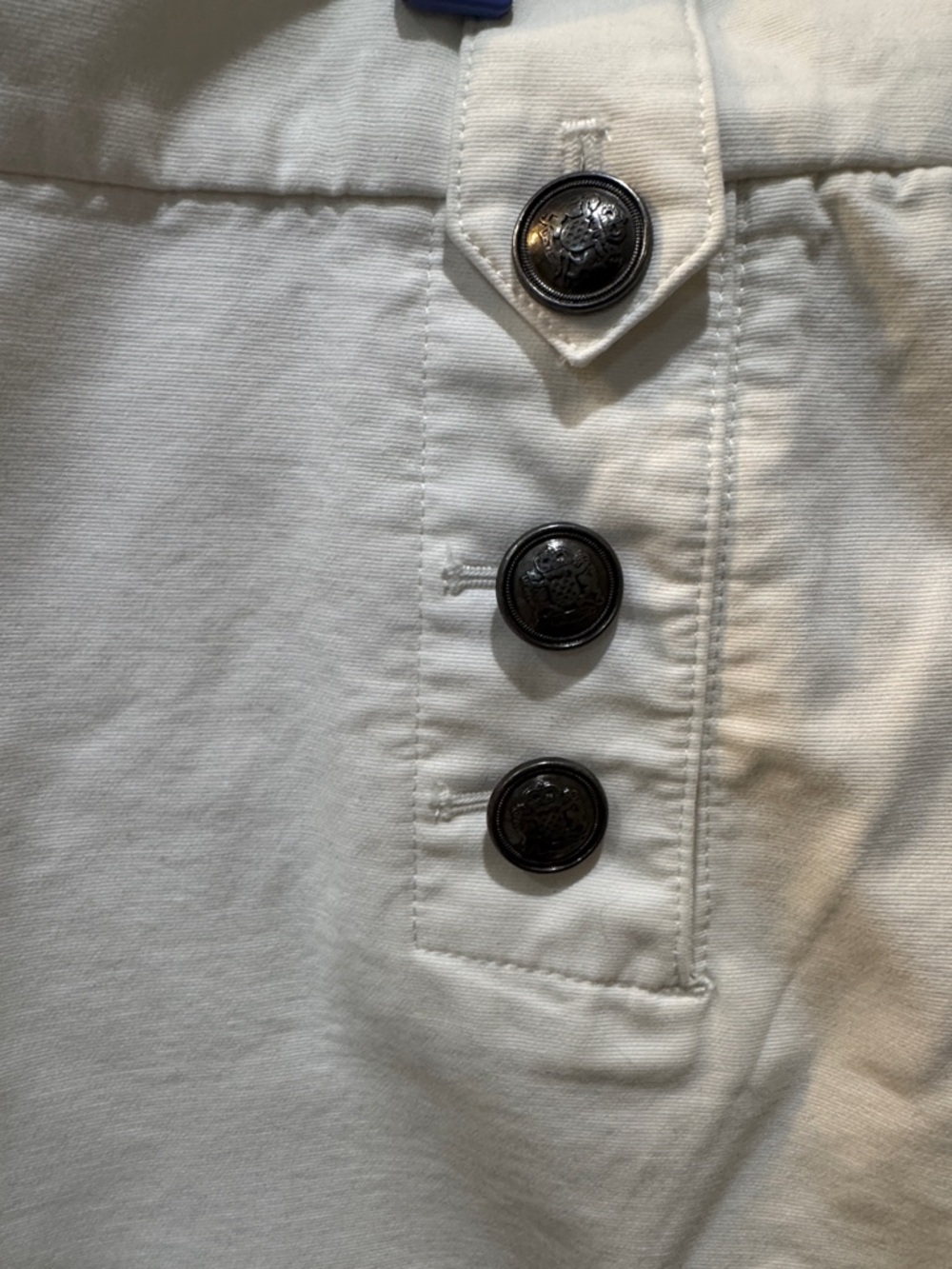 Talbots White High-Rise Button-Accent Shorts - Picture 3 of 3